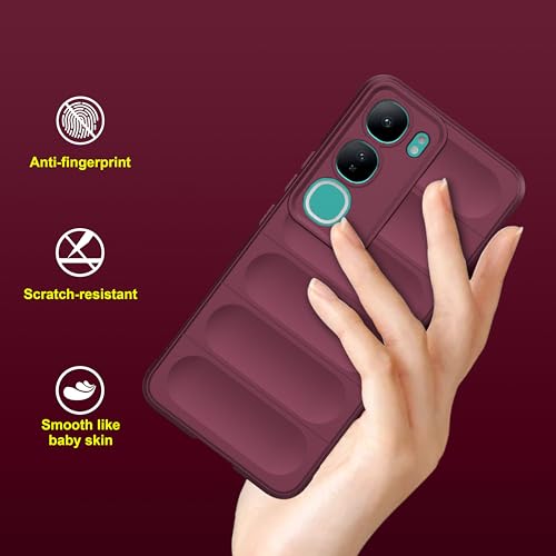 Image of amazon basics Back Case Cover for Vivo Y300 5G | Compatible for Vivo Y300 5G Back Cover | Liquid Silicon Magic Case with Camera Protection | Plum