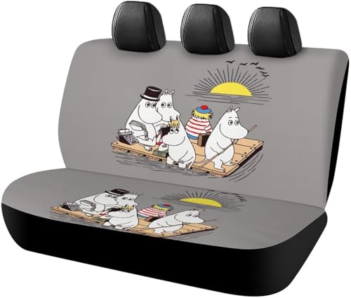 車シートカバー ムーミン カーシートカバー 車後部座席カバー 軽/普通車/SUV リフィットシートカバー 汎用 伸縮性が良い 取り付け簡単 丸洗いOK カー用品 後席用 車の装飾 車シート保護 贈り物 四季通用, 120x59x76cm, style