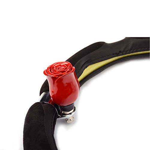 Smkj Red Rose Flower Car Steering Wheel Spinner Knob Power Handle Assist Ball Knob Fit For Car Vehicle (Red) #TOP6