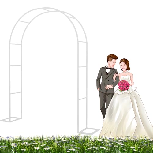 Arche de jardin en métal blanc 2m x 2,2m pour décoration extérieure