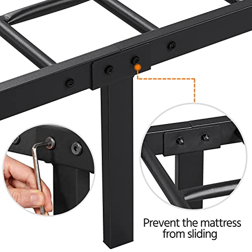 Yaheetech 13 Inch Twin Xl Size Metal Bed Frame With Headboard And Footboard Platform Bed Frame With Storage No Box Spring Needed Mattress Foundation, Black #TOP6