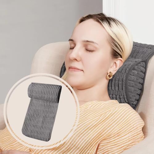 WdFour Headrest Memory Pillow,Neck Pillow, Support Cushions for Back for Sofas, Recliners, Office Chairs, Massage Chairs for Neck Pain Relief and Cervical Support. (Gray, 13