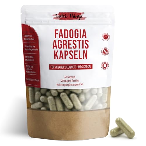 Nutri-things Fadogia Agrestis Hochdosiert 1200mg | 60 Kapseln | Erhöhtes Energieniveau | Sportliche Leistung und Ausdauer