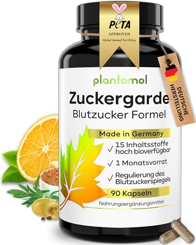 15-fach Blutzucker Komplex mit Kurkuma Olivenblatt OPC Bittermelone schwarzer Kreuzkümmel & Chrom - 1 Monatsvorrat Blutzucker Kapseln - Zuckergarde