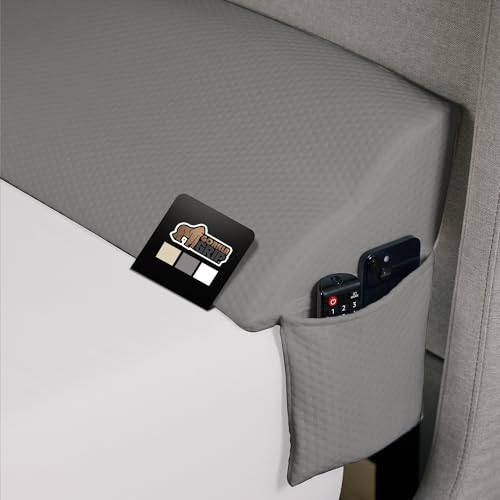 GORILLA GRIP Patent Pending Bed Wedge Pillow Headboard Gap Filler, US Designed, Comfortable Supportive High Density Foam Pillows, Stay in Place Gripping Dots, Wedges Between Mattress, Full Size Gray