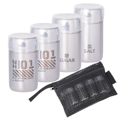 Pimentero portátil, dispensador de acero inoxidable, con bolsa de malla, salero de viaje, para senderismo, mochileros, patio, reunión, cocina, hogar