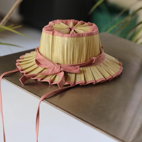 Foldable Straw Sun Hat for Kids - Wide Brim Beach Hat with Adjustable Chin Strap, Lightweight Summer Sun Hat for Boys & Girls2