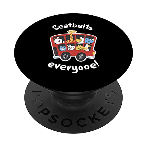 Seatbelts Everyone! Peace On Earth Advocate PopSockets Swappable PopGrip, Black