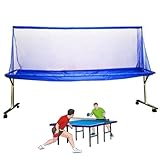 ◑【FILET LATÉRAL SUPPLÉMENTAIRE】 : Les filets latéraux peuvent se fixer près du milieu de la table pour une couverture maximale et diriger les balles vers le centre du filet. Le filet de capture de tennis de table est livré avec un cadre en fibre de carbone et un filet durable