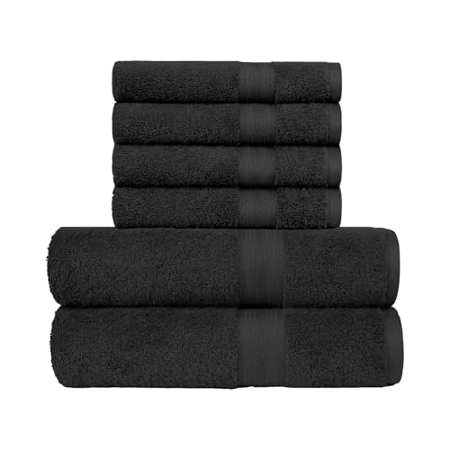 Foto von Amazon Basics Fade Resistant Bath and Hand Towel Set - Black
