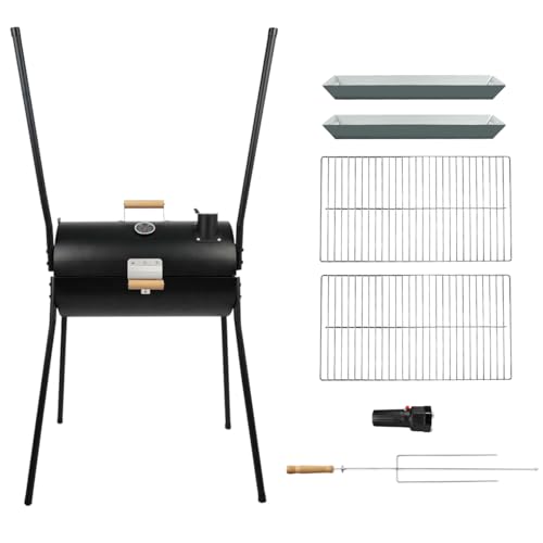 PAXLINSEN Portable Charcoal Grill with Thermometer, Double-sided Smoker Grill for Outdoor Patio Backyard Camping and Parties by PAXLINSEN - Image 5