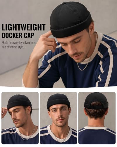 Image of CLAPE Lightweight Breathable Brimless Cap Street Casual Versatile Summer Quick Dry Docker Cap No Brim Sailor Cap Leon Cap