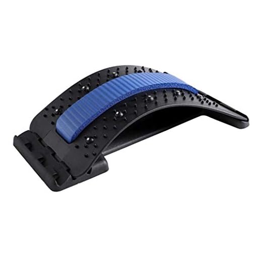 Masseurs pour le dos, lombaire Bas et haut du dos, lombaire Dos étirement appareil, Stretcher Fitness Équipement de Stretch Soutien lombaire Relaxation (bleu)
