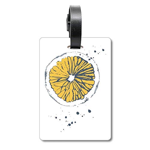 Étiquette de valise citron jaune vif avec boucle de fixation robuste