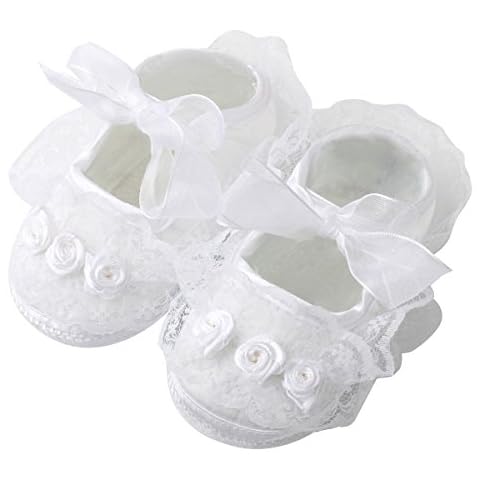 Slowera Baby Girls Soft Soled Princess Shoes (4.33 inch (6-12 Months), White(1 Pairs)) Cover
