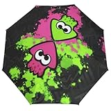 スプラトゥーン 日傘 折りたたみ傘 逆折り式 コンパクト 傘 熱中症対策 肌を守る 8本骨 3つ折り 手動開閉 完全遮光 遮熱 紫外線カット 軽量 撥水加工 耐風 日傘兼用雨傘 携帯便利 収納ポーチ付き