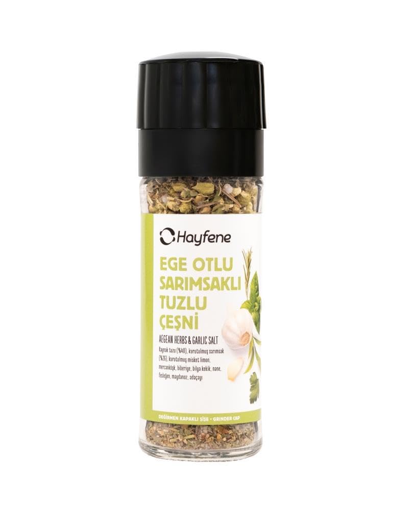 Hayfene Ege Otlu Sarımsaklı Tuzlu Çeşni 45 gr (Değirmen Kapaklı)