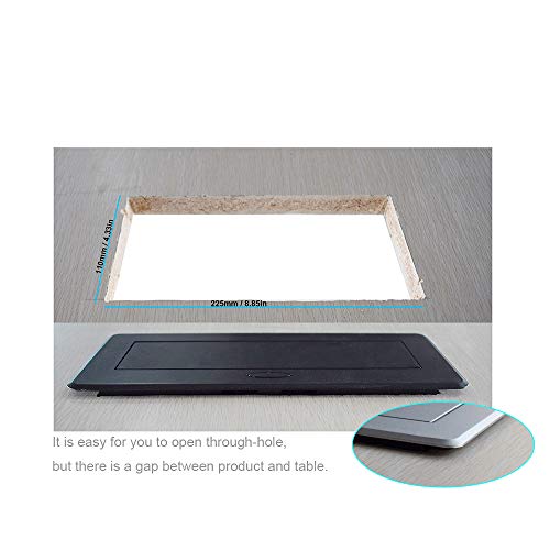 Table Pop Up Power Strip Date Hub Connection Box With Outlet Network Hdmi For Office Desk（Silver） #TOP7