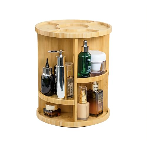VVW Rotating Bamboo Makeup Organizer