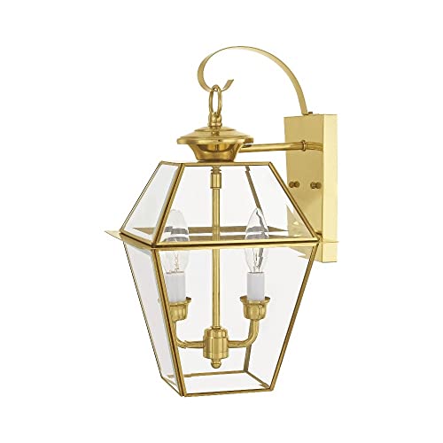 Livex Lighting 2281-01 Westover 2-Light Outdoor Wall Lantern, Antique Brass, 18" x 11" x 11.8" by Livex - Image 5
