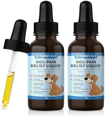 BUDDY'S BEST Twin Pack Dog Pain Relief Liquid - Fast-Acting Formula for ...