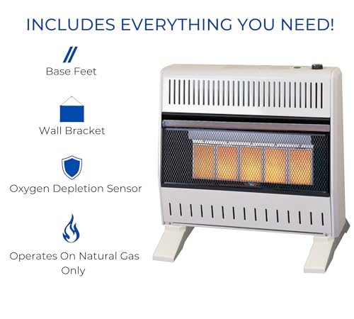 Image of ProCom Heating Natural Gas Ventless Infrared Plaque Heater With Base Feet - 30,000 BTU, T-Stat Control - Model# MN300TPA-B