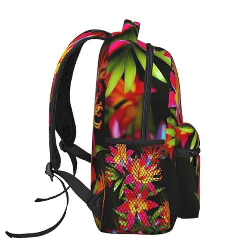 Sac à dos ordinateur léger style hawaïen floral et coloré - 3