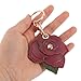 LIOOBO Rose Flower Keychain Card Holder Deep Red Pvc Sleeve, Fashionable Keyring Pendant for Purse and Backpack Accessories, Small Floral Bag Charm