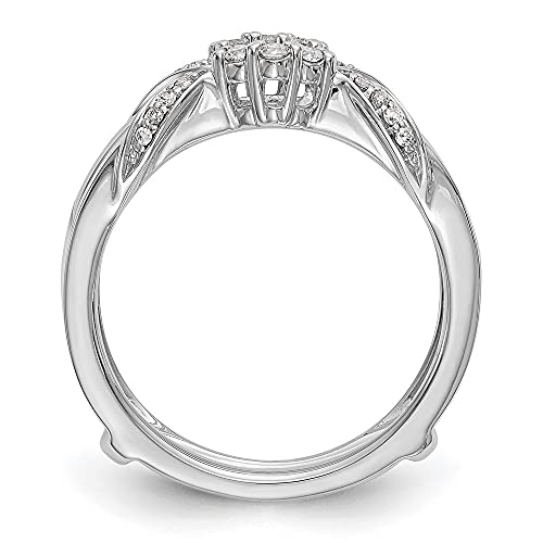 Diamond2Deal 14K White Gold Diamond Enhancer Ring Fine Jewelry For Women Guard Wrap 0.196 Cttw #TOP1