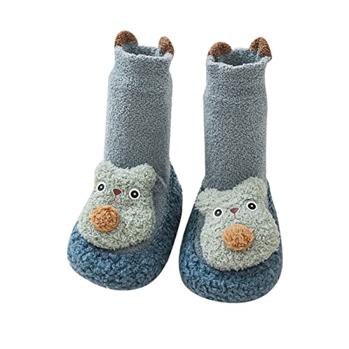 Toddler Boy Girls Winter Long Tube Sock Shoes Flat Bottomed Non Slip Plush Warm Sock Shoes Toddler Girl Shoes