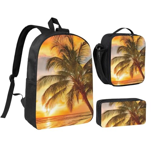 Sac à dos isotherme 3 en 1 motif palmier grand format 43 cm de voyage