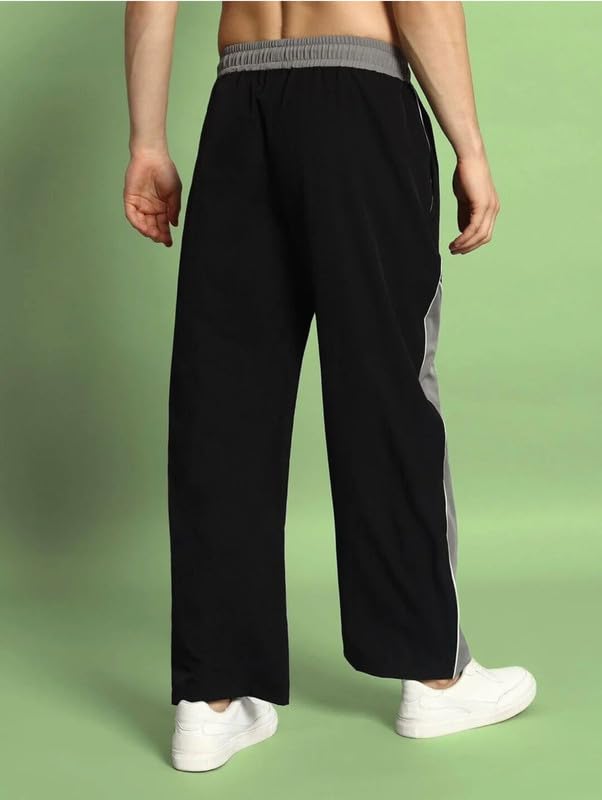 Image of Imsa Moda Men's Nylon Lycra Straight Fit Track Pant | Gym Trackpants & Activewear Joggers | Casual Lower for Sports, Gym & Yoga