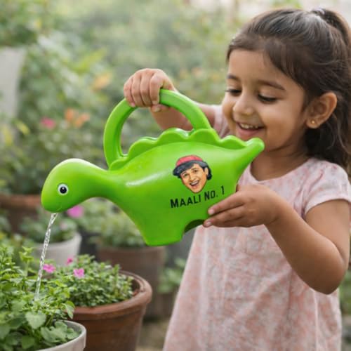 Image of Dinosaur Watering Can for Kids | 1 Litre | Plastic Dinosaur with Moving Eyes | Leak Proof, Lightweight, Easy Grip Watering Can | Kids Return Gifts | 10 Inches (Maali No. 1)