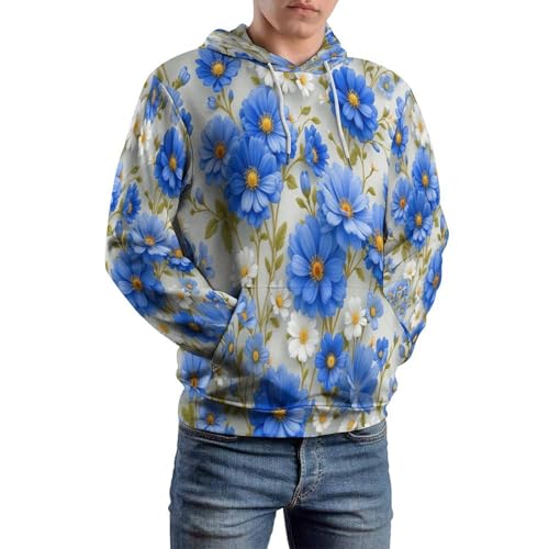 Sweat à capuche imprimé fleurs 3D pull léger col rond unisexe du S au 6XL