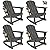 ABCPATIO Plastic Adirondack Chair - Rocking Adirondack Chairs with Cup Holder, Weather Resistant Seating for Patio, Porch, Deck, Pool, Garden, Backyard (Seat Width 20", Dark Gray)