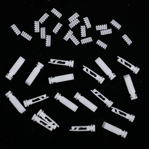 20 Pairs Vertical Blinds Replacement Slats, White Blind Repair Tabs & Parts for Indoor Windows, Plastic Blinds Replacement Parts Repair Kit, Clips for Headrail Carrier Stem Curtain Accessories