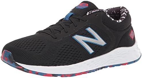 New Balance Kid's Fresh Foam Arishi V2 Lace-up Running Shoe, Black/Oxygen Blue/Team Red, 4.5 Wide Big Kid