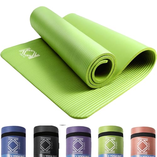 Yoga Mat 15mm thick padded NBR Exercise Mats for yoga, Pilates and gymnastics suitable for both man and women with non-slip material with carry Strap