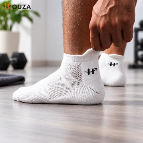Image of HOUZA Bamboo Ankle Socks For Men | Anti-Bacterial, Breathable & Odour-Free | 3X Softer Than Cotton Socks | Ideal for Sports, Walking, Gym & Daily Wear | Sizes- (UK 7-10)