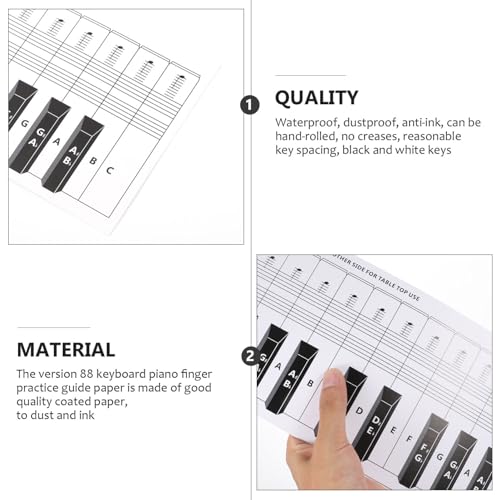 ibasenice 3 Pcs 88 Schéma De Clavier De Piano Tableau De Formation Au Clavier Autocollants Pour Clavier De Piano Accessoires De Piano Papier De Simulation De Doigt De Piano Autocollants De - Les Beatles, Paul McCartney, John Lennon, RIngo Starr, George Harrison ibasenice 3 Pcs 88 Schéma De Clavier De Piano Tableau De Formation Au Clavier Autocollants Pour Clavier De Piano Accessoires De Piano Papier De Simulation De Doigt De Piano Autocollants De – Image 3