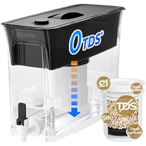 Waterdrop 35-Cup Slim Water Filter Dispenser, Large Capacity Water Filter Pitcher, 200-Gallon Long-Life, 5X Lifetime, Reduces Chlorine, PFOA/PFOS and More, BPA Free, Black (with 3 Filters)