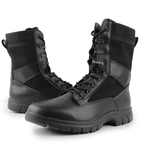 Tactical Boots for Men Anti-Slip Comfortable Breathable Military Duty Combat Police Boots for Outdoors Hiking & Work
