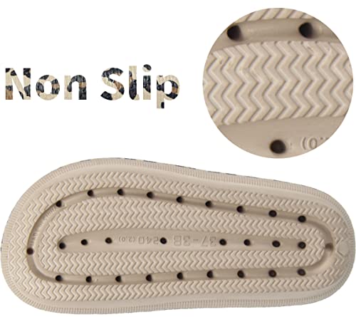 Women Pillow Sandals Comfy Soft Slides Double Buckle Eva Sandal Shower Shoes Bathroom Soft Cushioned House Slippers Leopard Men Size 3.5 4.5 Women Size 5.5 6.5 #TOP4