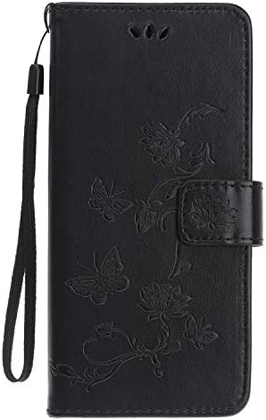 Samsung Galaxy A23 5G Case Wallet Cover PU Leather Flip Lotus Butterfly Embossed Magnet Closure Card Holder Stand Silicone Bumper Shockproof Case for Samsung Galaxy A23 5G, Blue