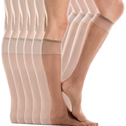 Silkies Women's Knee Highs 6-Pair Pack - Sheer Knee High Nylons for Women