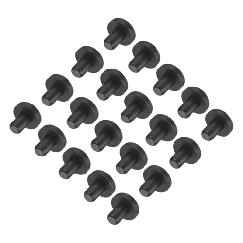 Image of uxcell High Temp Silicone Plug Mount Dia 6mm /0.24 inch t Shaped Rubber Stopper Hole Plugs for Powder Coating Plating Waterproof Plugs Sealing Plugs Black Pack of 36(OD 12.5mm)
