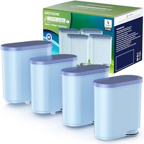 ARETHONE Wasserfilter für Philips AquaClean CA6903 CA6707 Filter, 4 Stück | Kompatibel mit Aqua Clean Filter Philips Saeco Latte Go Kaffeevollautomaten, Kalkschutz bis 5000 Tassen,