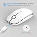Rechargeable 2.4GHz Wireless Bluetooth Mouse, Jelly Comb MS04 Slim Triple Mode Mouse with Bluetooth, USB or Type C Connection for Laptop, iPad/iPhone(iPad OS 13, iOS 13 and Above),MacBook, PC