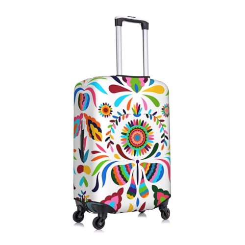 Mexican Bright Butterflies Flowers Travel Luggage Cover Fits 18-32 Inch Luggage, Stretchy Suitcase Cover Protector with Concealed Zipper for Wheeled Suitcase Travel Accessories3