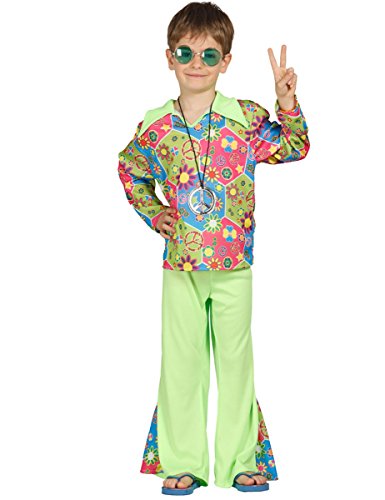 Guirca- Costume Hippie Bambino, Multicolore, 3-4